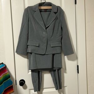 Grey suit. Jacket, pants, skirt